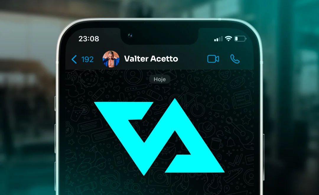 Conversa de suporte com Valter Acetto no WhatsApp