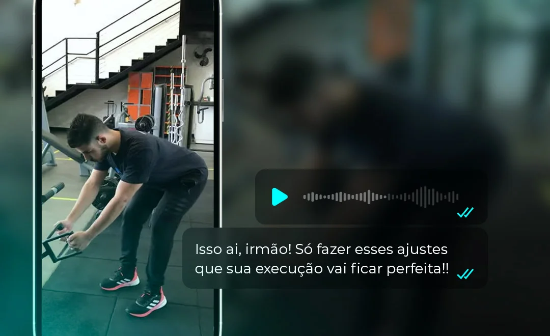 Vídeo de exercício com correção de execução em áudio