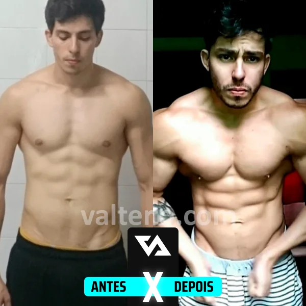 Evolução de shape de aluno da consultoria online de treino e dieta