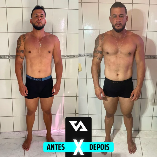 Evolução de shape de aluno da consultoria online de treino e dieta
