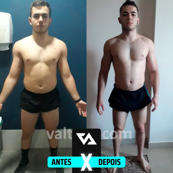 Resultado de recomposição corporal de aluno do Valter Acetto