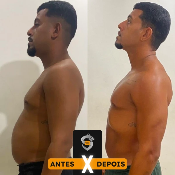Evolução de shape de aluno da consultoria online de treino e dieta